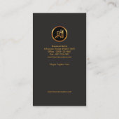 Chic Classy Retro Faux Gold Leaf Fine Dining Visitekaartje (Achterkant)