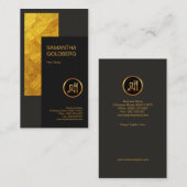 Chic Classy Retro Faux Gold Leaf Fine Dining Visitekaartje (Voorkant / Achterkant)