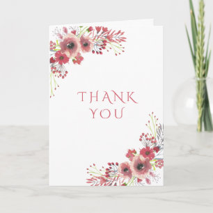 Chic Classy Rouge Floral Aquarelle Merci