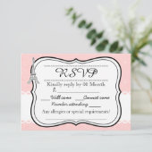 Chic classy roze Paris Eiffeltoren RSVP (Staand voorkant)