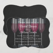 Chic Classy Wine Glass Bridal Shower Invitation (Devant / Derrière)