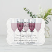 Chic Classy Wine Glass Bridal Shower Kaart (Staand voorkant)