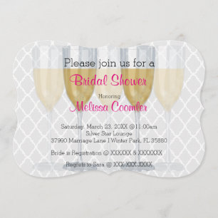 Chic Classy Wine Glass Bridal Shower Kaart
