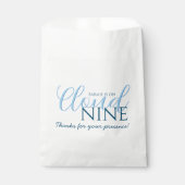 Chic Cloud Nine Modern Script bruidsdouche  Bedankzakje (Voorkant)