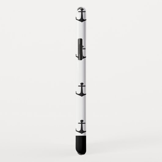 Chic Coastal Black Anchor Pattern Case-Mate iPhone Case (Achterkant/rechts)