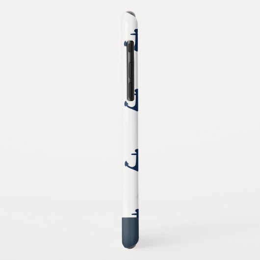 Chic Coastal Navy Anchor Pattern Case-Mate iPhone Case (Achterkant/links)