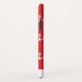 Chic Coastal Red Anchor Pattern Case-Mate iPhone Case (Achterkant/rechts)