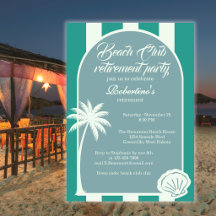 Chic Coastal Stripe Beach Club Retirement Party