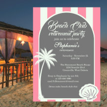 Chic Coastal Stripe Beach Club Retirement Party