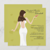 Chic Cocktail Bridal Shower Invitation Green (Devant / Derrière)