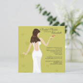 Chic Cocktail Bridal Shower Invitation Green (Debout devant)