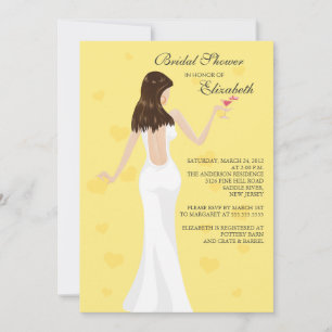 Chic Cocktail Bridal Shower Invitation Yello