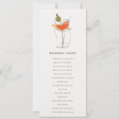 Chic Cocktail Vin Ligne Dessin Mariage Programme (Dos)
