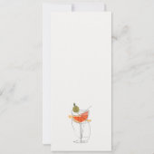 Chic Cocktail Vin Line Dessin Mariage Carte Menu (Dos)