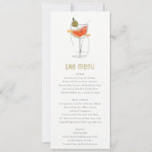 Chic Cocktail Vin Line Dessin Mariage Carte Menu (Devant)