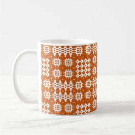 Chic Coffee Mok: Welsh Tapestry Pattern, Brick Red Koffiemok
