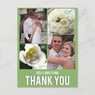 Chic Collage Wedding Bedankt Briefkaart