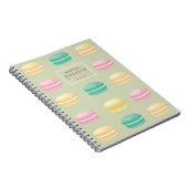 Chic Colorful French Macaron Pattern Green Notitieboek (Rechterzijde)