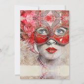 Chic Colorful Masquerade Party Uitnodiging (Achterkant)