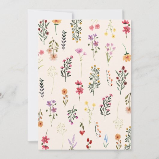 Chic Colorful Spring Wildflower Arch Vrijgezellenf Kaart (Achterkant)