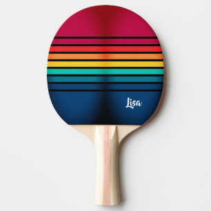 Chic Colorful Stripes Patroon Tafeltennisbatje