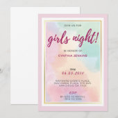 Chic Colorfull Bachelorette Party Invitation (Devant / Derrière)