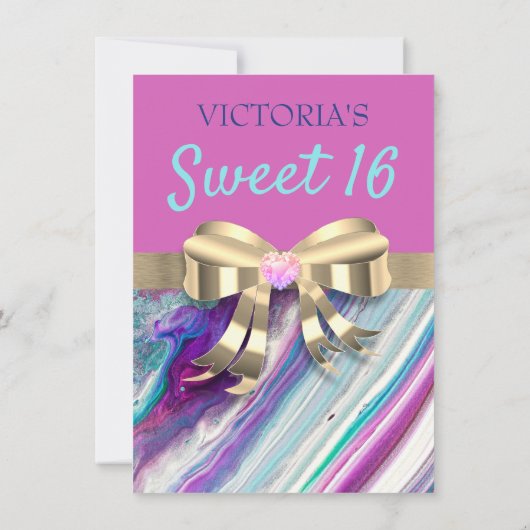 Chic Colours Invitation Anniversaire (Dos)