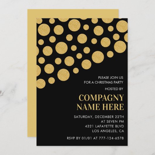 Chic Company Kerstfeest Zwart Goud Kaart (Voorkant / Achterkant)