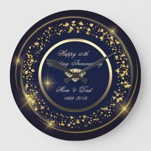 Chic, Confetti, Diamond 50th Wedding Jubileum Grote Klok