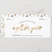 Chic Confetti & Gold Diamond Gem-cadeaubon (Voorkant / Achterkant)