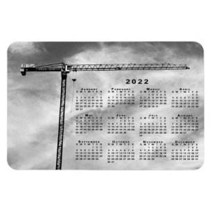 Chic Construction Crane Photo 2022 Calendar Magneet