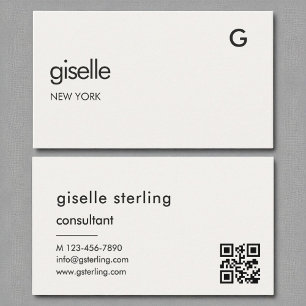 Chic Consultant Luxe QR Code Monogram Visitekaartje