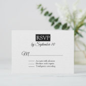 Chic Contemsive Wedding RSVP Kaartje (Staand voorkant)