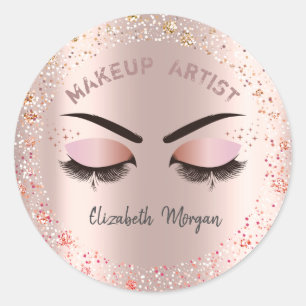 Chic Cool Faux Lashes, Confetti, Makeup Ronde Sticker