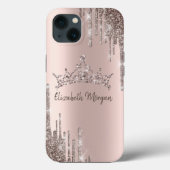 Chic Cool Glitter Crown Drop Case-Mate iPhone Case (Achterkant)