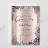 Chic Cool Glitter Crown Drop Dark Roses Kaart (Voorkant)