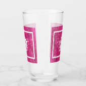 Chic Cool Pink Glitter White Initiaal Monogram Glas (Rechts)