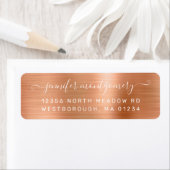 Chic Copper Brushed Metal Return Address Label (Insitu)