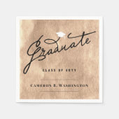 Chic Copper Folie Afstuderen Graduing Party Paper Servet (Voorkant)