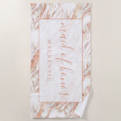 Chic Copper Marble Roos Gold Maid of Honor Strandlaken (Voorkant)