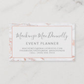 Chic Copper Roos Gold Foil marble Monogram Visitekaartje (Achterkant)