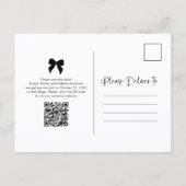 Chic Coquette Bow and Photo | Save the Date Aankondigingskaart (Achterkant)