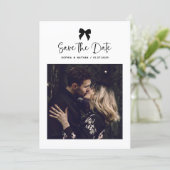 Chic Coquette Bow Multi Photo Grid | Bruiloft Save The Date (Staand voorkant)