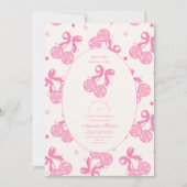 Chic Coquette Cherry op Top Baby shower Kaart (Voorkant)