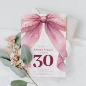 Chic Coquette Roze Bow 30e verjaardag Kaart