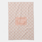 Chic Coral Grey Towel Personalized Kitchen Accent Theedoek (Verticaal)