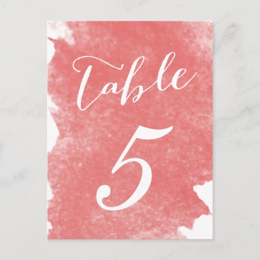 CHIC CORAL WATERVERF TABEL NUMMER KAARTEN (Voorkant)