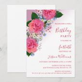 Chic Corner Bloemen Decoratieve Verjaardag Kaart (Voorkant / Achterkant)