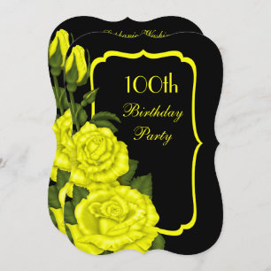 Chic Corner Yellow Roses 100th Birthday Kaart