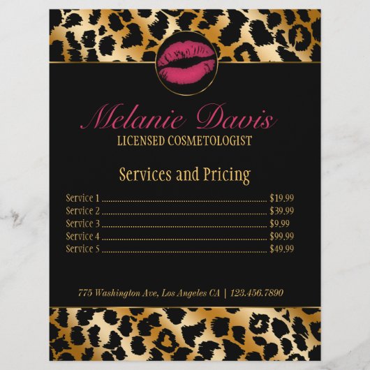 Chic Cosmetology Makeup Artist Flyer (Voorkant)